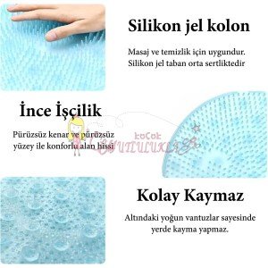 Silikon Fırçalı Banyo Masaj Matı ve Ayaklar için Topuk Masaj Paspası