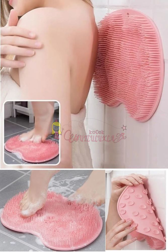 Silikon Fırçalı Banyo Masaj Matı ve Ayaklar için Topuk Masaj Paspası