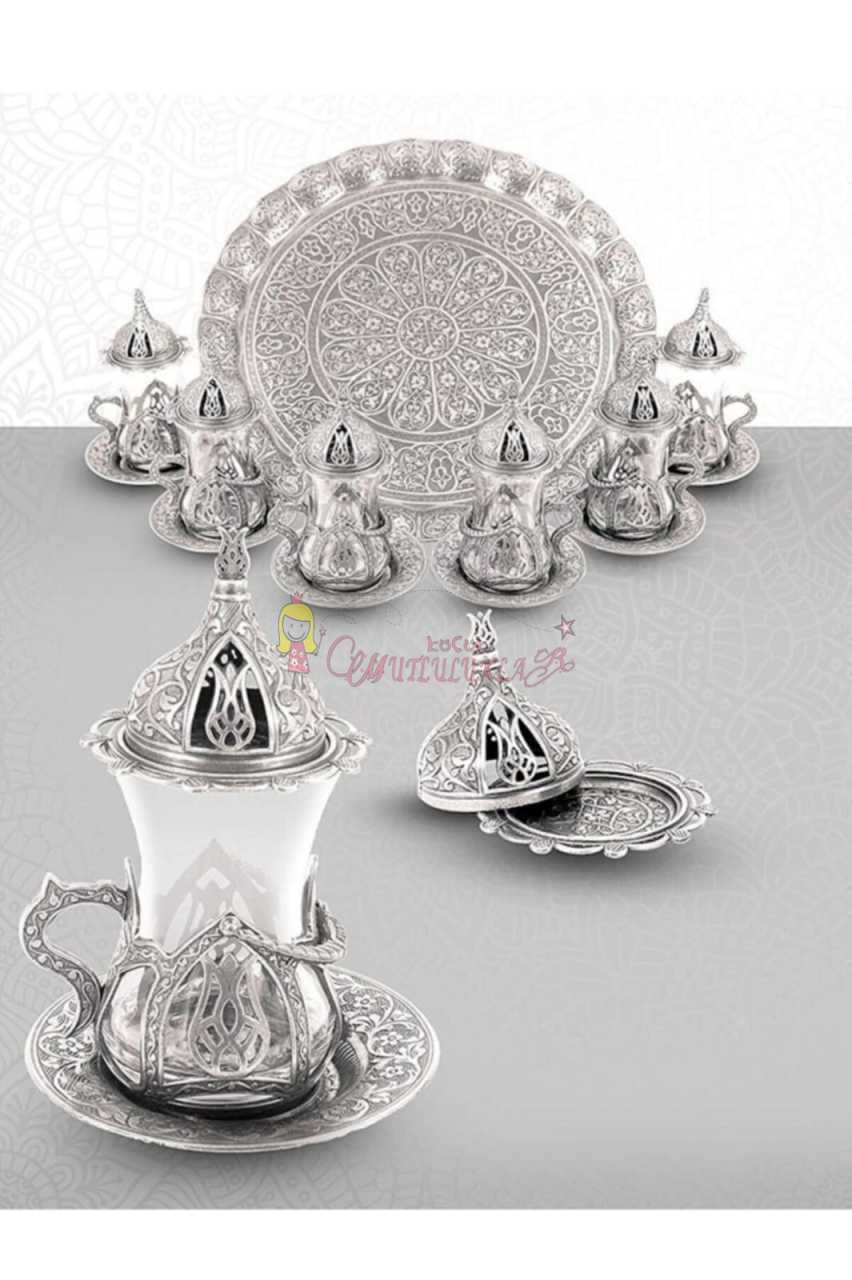 Osmanlı Motifli Kösem Çay Sunum Seti