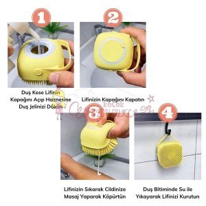 Hazneli Masaj Fonksiyonlu Etkili Banyo Duş Kese Lifi