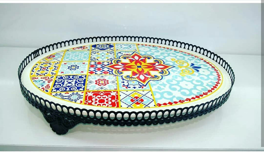 ETNİK DESENBÜYÜK OVAL SUNUM TABAĞI