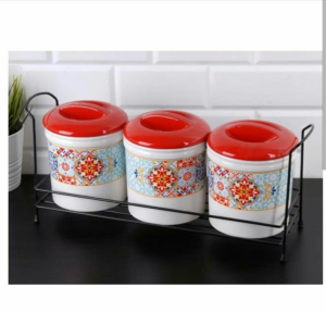 ETNİK DESEN 3LU BÜYÜK SAKLAMA KABI