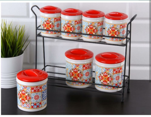 ETNİK DESEN 7Lİ BAHARAT TAKIMI