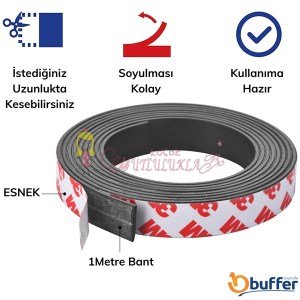 Yapışkanlı şerit mıknatıs magnet