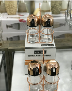 2Lİ STANDLI TUZLUK-BİBERLİK BRONZ (BAKIR )