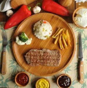 BAMBU DÜZ DÖNERLİ YUVARLAK SUNUM-SERVİS TABAĞI