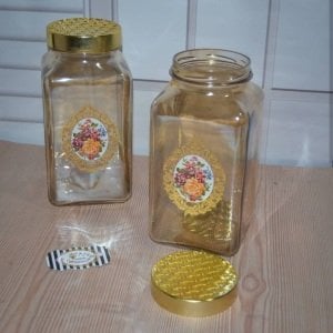 GÜL DESENLİ BÜYÜK ERZAK KAVANOZU