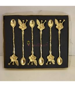 6 Kişilik Lüx Çay Kaşığı Gold / Gümüş Japon Gülü 