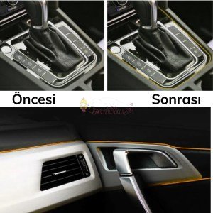 Araba Oto Trim Dekorasyon Şeridi Kauçuk Elastik Kolay Kurulum 5 metre Şerit Bant