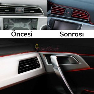 Araba Oto Trim Dekorasyon Şeridi Kauçuk Elastik Kolay Kurulum 5 metre Şerit Bant