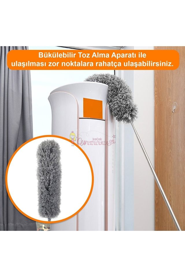 Teleskopik 3 Lü Mikrofiber Toz Alma Mop Seti