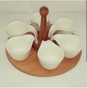 AHŞAP STANDLI 6LI KÜÇÜK SOSLUK
