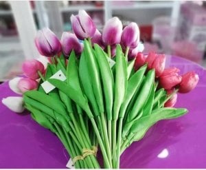YAPAY 10LU ISLAK LALE BUKETİ