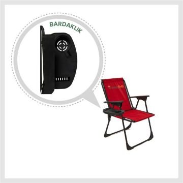 Kampseti 2 Adet Kırmızı Katlanır Kamp Sandalye ve Masa Seti-Taşınabilir Piknik Bahçe Sandalyesi-Masası