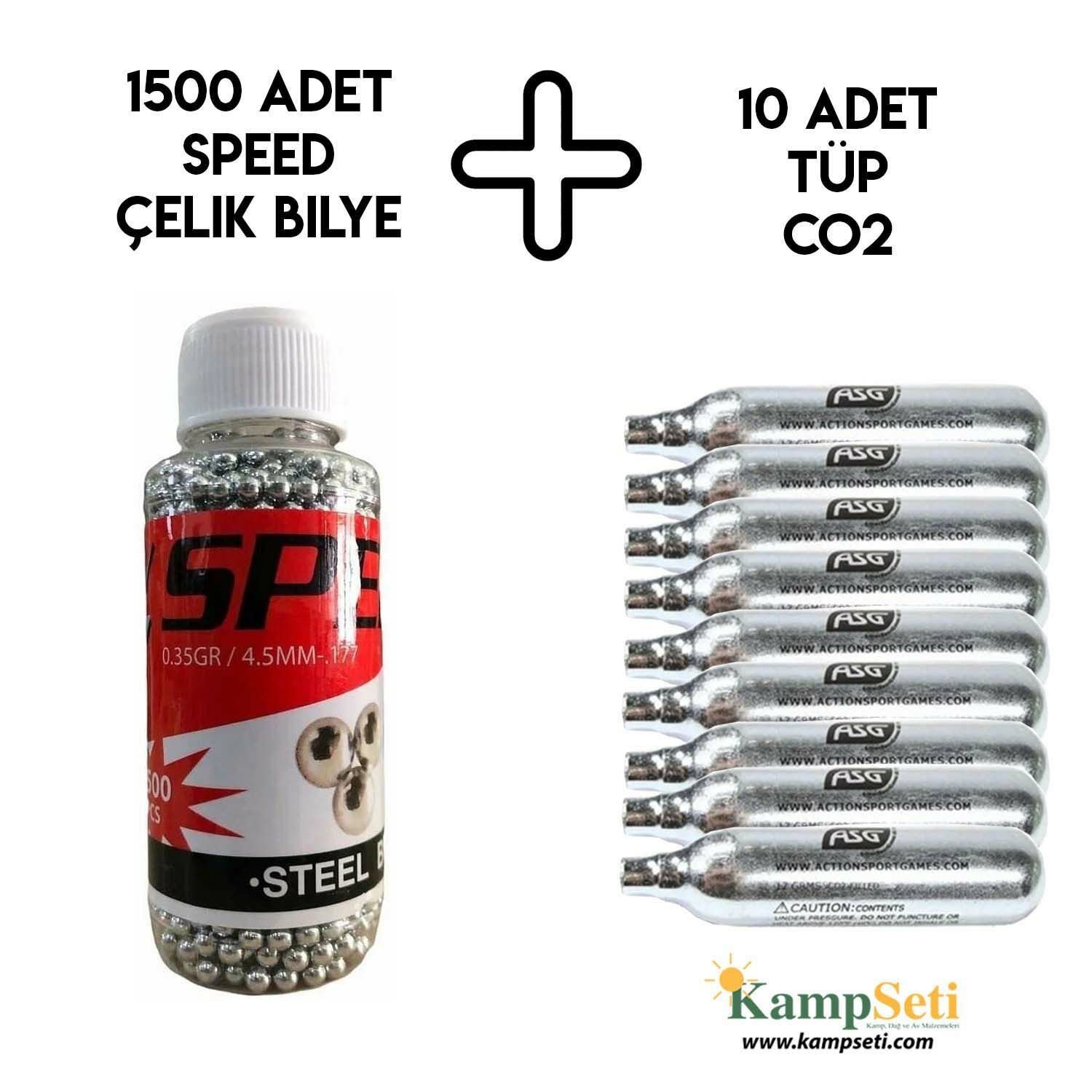 Speed Çelik Bilye 1500 Adet + 10 Adet Havalı Tabanca Tüpü