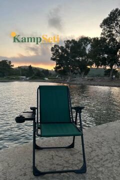 Kampseti 4 Adet Katlanır Kamp Sandalyesi-Yeşil-Taşınabilir Piknik Bahçe Sandalyesi