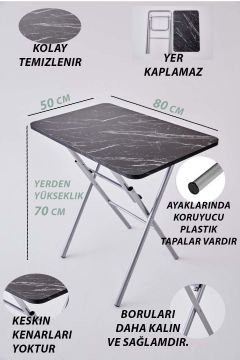 KampSeti 50x80 Katlanır Masa Siyah-Yemek ve Çalışma Masası-Piknik ve Kamp Masası