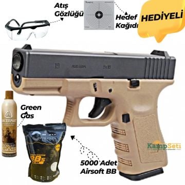 WE Glock 19 Gen3 Tan G19 Airsoft Tabanca