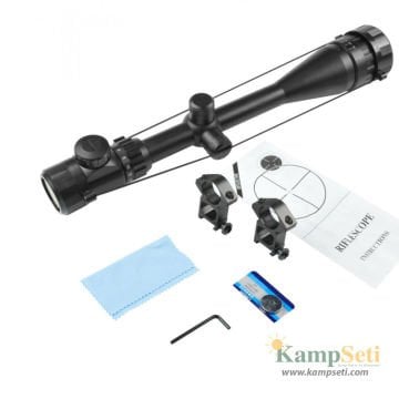 Yüksek Kaliteli 6-24X50 AOEG Tüfek Dürbünü Çift Işık Kırmızı Yeşil Kaynaklı Zoomlu (B)