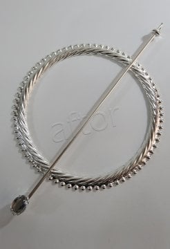 perde tokası demir swarovski taşlı gümüş - 8589 (a 12)