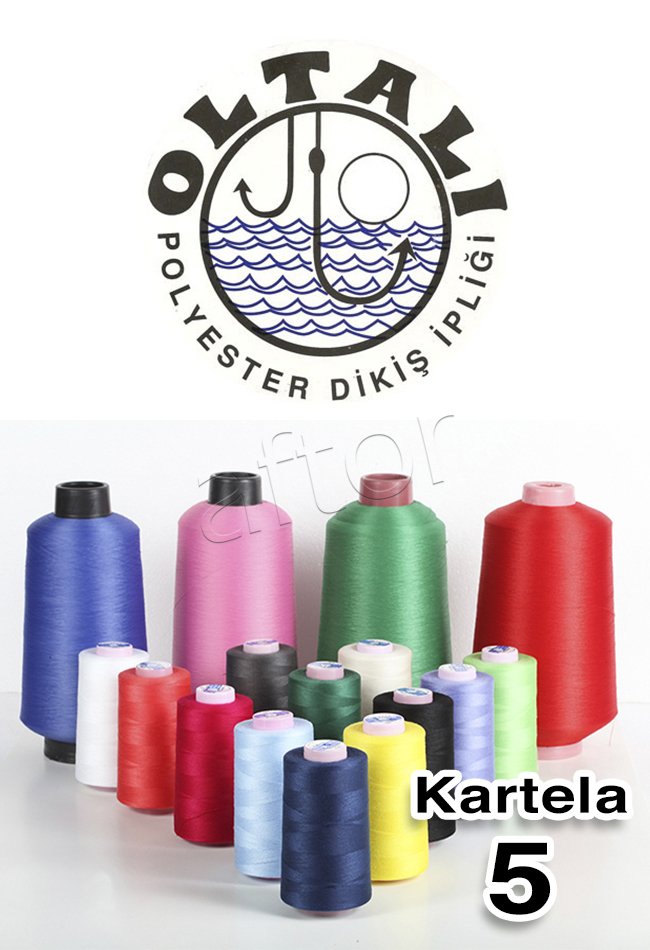 dikiş ip,ipi,ipliği renkli kesik elyaf polyester (5000 mt) kartela-5