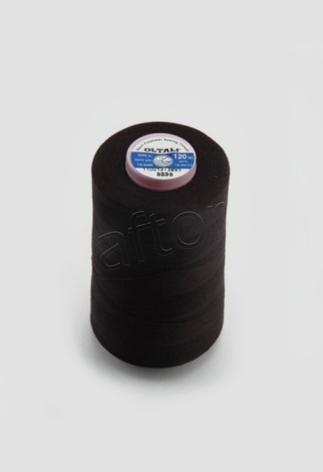 dikiş ip,ipi,ipliği siyah kesik elyaf polyester (5000 mt)