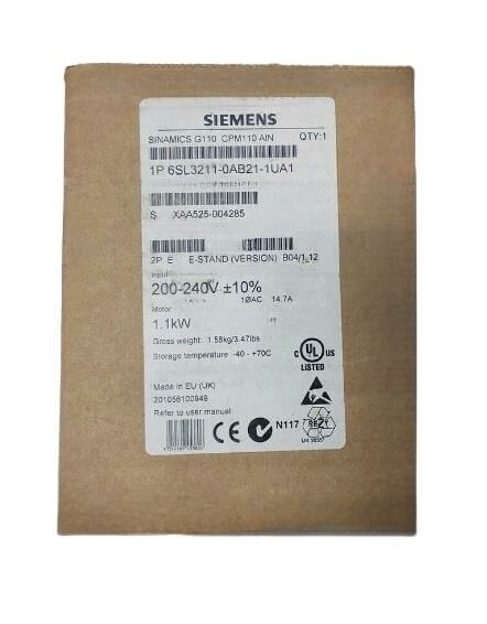 6SL3211-0AB21-1UA1 SINAMICS G110 1,1Kw 6A YENİ KUTU AÇIK