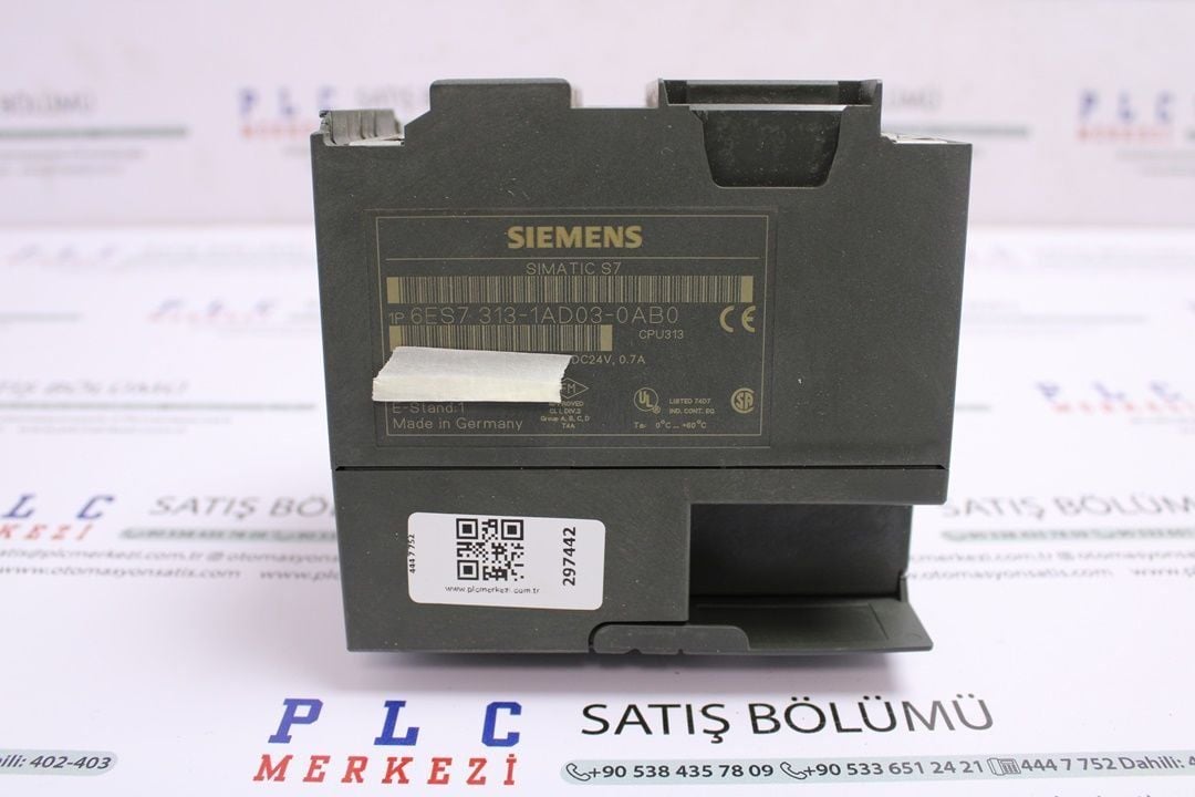 6ES7313-1AD03-0AB0, 6ES7 313-1AD03-0AB0, CPU 313 CENTRAL PROCESSİNG UNIT WITH INTEGR. POWER SUPPLY 24 V DC S7-300 2. EL