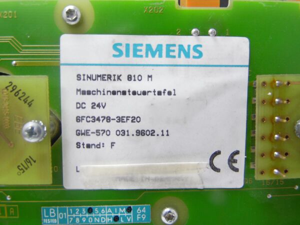 6FC3478-3EF20 OPERATOR SWITCH PANEL DC24V 1 2W 2.E