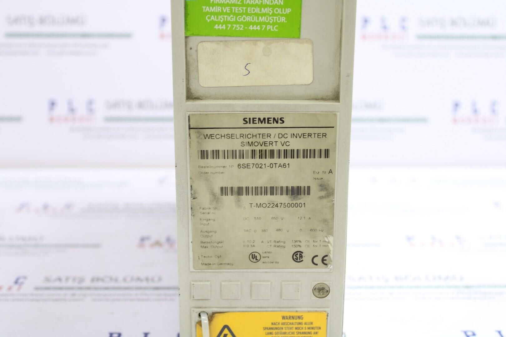 6SE7021-0TA61 SIMOVERT MASTERDRIVES VECTOR CONTROL INVERTER COMPACT UNIT