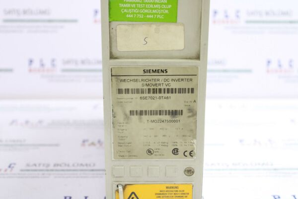 6SE7021-0TA61 SIMOVERT MASTERDRIVES VECTOR CONTROL INVERTER COMPACT UNIT