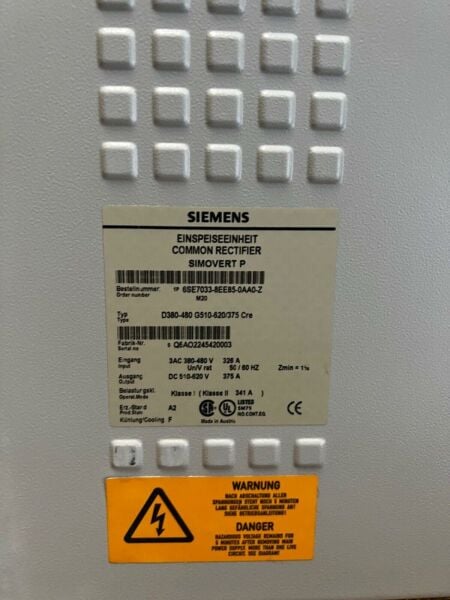 6SE7033-8EE85-0AA0 SIMOVERT MASTERDRIVES INFEED MODULE SIEMENS