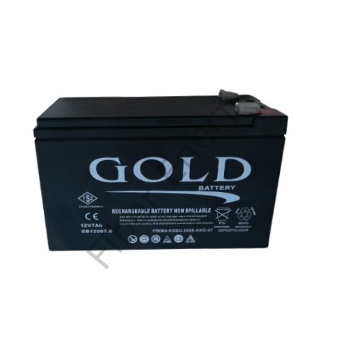 Gold 12V 7Ah Tam Bakımsız Kuru Tip UPS Aküsü