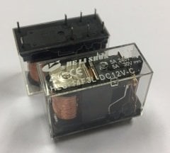 12 VOLT ÇİFT KONTAK, ŞEFFAF RÖLE - 5 AMPER