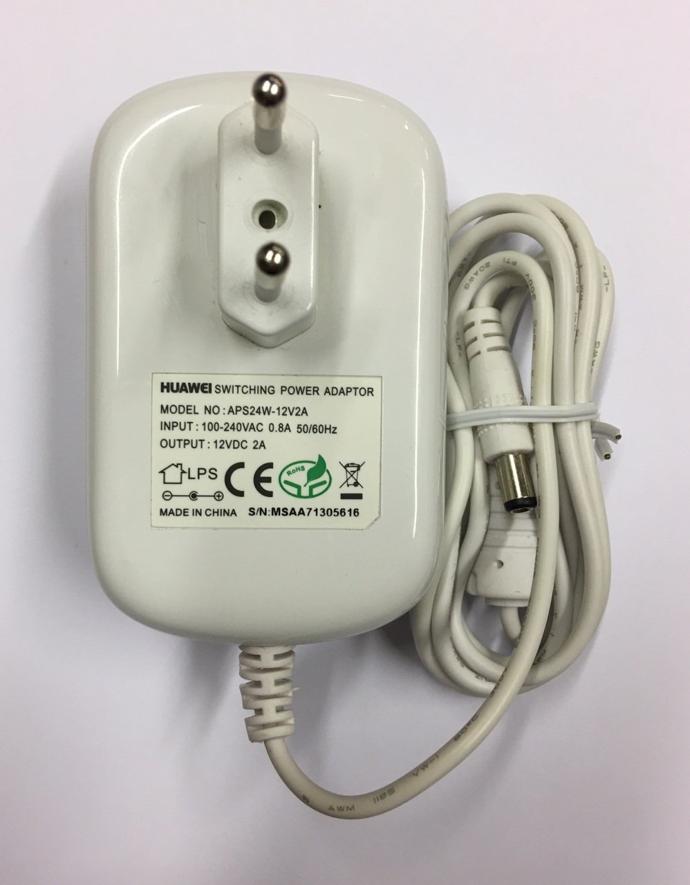 12V 2A AC/DC ADAPTÖR , PRİZ MODELİ , UCU: 2.1mm (BEYAZ)