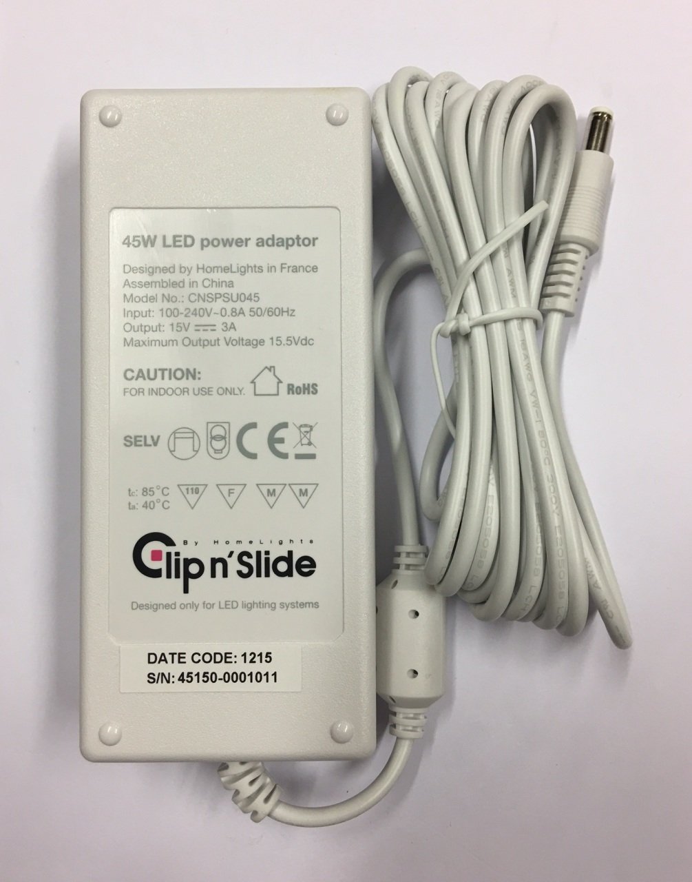 15V 3A AC/DC SMPS ADAPTÖR , MASA ÜSTÜ MODELİ Ucu: 2.5mm  (BEYAZ)