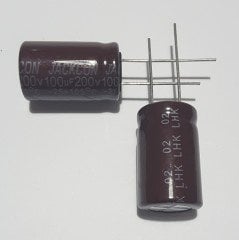 100uF 200V Elektrolitik Kondansatör 16*26 , Dökme , 105C - ( 2 ADETLİK PAKET )