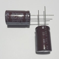 100uF 250V Elektrolitik Kondansatör 16*26 , Dökme , 105C - ( 2 ADETLİK PAKET )