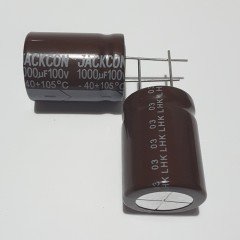 1000uF 100V Elektrolitik Kondansatör 25*35 , Dökme , 105C - ( 2 ADETLİK PAKET )