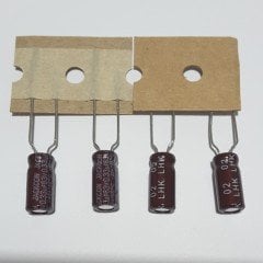 0.33uF 63V Elektrolitik Kondansatör 5*11 , Şerit , 105C --- ( 25 ADETLİK PAKET )