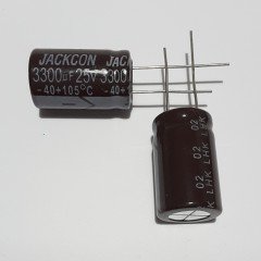 3300uF 25V Elektrolitik Kondansatör 16*26 , Dökme , 105C - ( 2 ADETLİK PAKET )