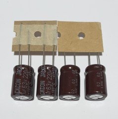 220uF 63V Elektrolitik Kondansatör 10*16 , Şerit , 105C -- ( 10 ADETLİK PAKET )