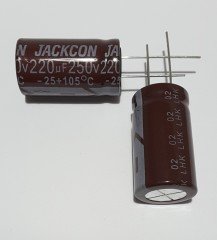 220uF 250V Elektrolitik Kondansatör 18*31 , Dökme , 105C - ( 2 ADETLİK PAKET )