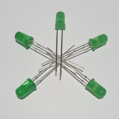 5mm DIFFUSED LED - YEŞİL ( 50 ADETLİK PAKET )