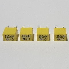 330 NF 63V - DÖKME Kısa Bacak , 5mm , Kutu Tipi ------- ( 25 ADETLİK PAKET )