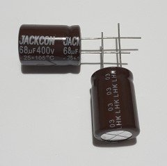 68uF 400V Elektrolitik Kondansatör 18*26 , Dökme , 105C ( 2 ADETLİK PAKET )