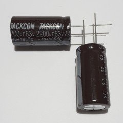 2200uF 63V Elektrolitik Kondansatör 18*36 , Dökme , 105C ( 2 ADETLİK PAKET )