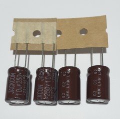 10uF 250V Elektrolitik Kondansatör 10*15 , Şerit , 105C -- ( 10 ADETLİK PAKET )