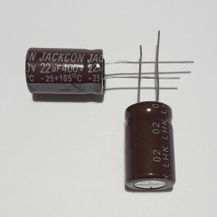 22uF 400V Elektrolitik Kondansatör 13*21 , Dökme , 105C ( 5 ADETLİK PAKET )