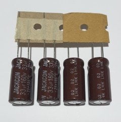 33uF 160V Elektrolitik Kondansatör 10*20 , Şerit , 105C - ( 5 ADETLİK PAKET )